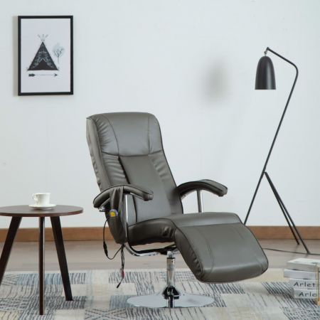 Massage Chair Cream Grey Faux Leather