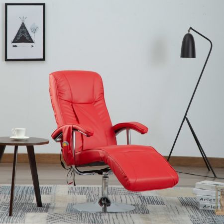 Massage Chair Red Faux Leather