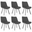Dining Chairs 6 pcs Light Grey Faux Leather