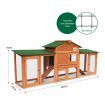 Chicken Run Coop Chook Cage Wood House Rabbit Hutch Bunny Duck Enclosure Outdoor Two Ramps Extra Large