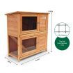 Large Rabbit Hutch Wooden Chicken Coop Bunny House Pet Ferret Cag Enclosure Outdoor 2 Levels