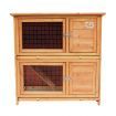 Large Rabbit Hutch Wooden Chicken Coop Bunny House Pet Ferret Cag Enclosure Outdoor 2 Levels