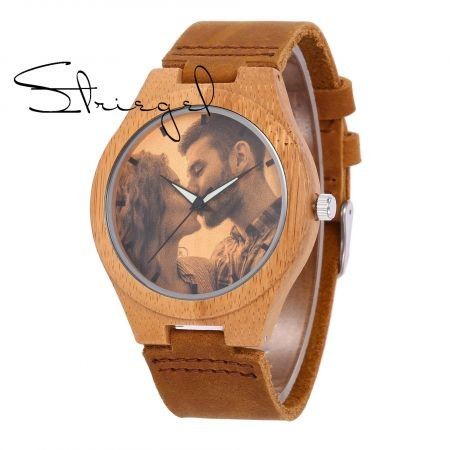 Striegel Design Your Own Photo and Engrave Wooden watch