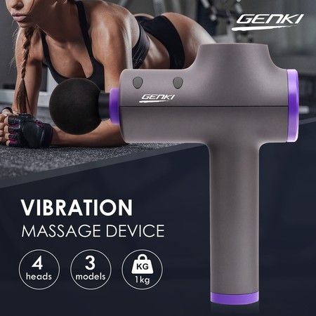 Vibration Massage Gun Muscle Deep Tissue Percussion Electric Body Massager Grey