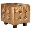 Tub Chair with Footstool Brown Faux Leather