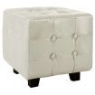 Tub Chair with Footstool White Faux Leather