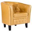 Tub Chair Gold Faux Leather