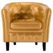 Tub Chair Gold Faux Leather