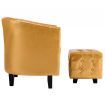 Tub Chair with Footstool Gold Faux Leather