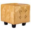 Tub Chair with Footstool Gold Faux Leather