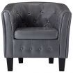 Tub Chair Grey Faux Leather