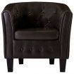 Tub Chair Brown Faux Leather