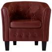 Tub Chair Wine Red Faux Leather