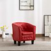 Tub Chair Red Faux Leather