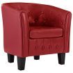 Tub Chair Red Faux Leather