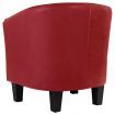 Tub Chair Red Faux Leather