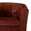 Tub Chair with Footstool Wine Red Faux Leather