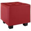 Tub Chair with Footstool Red Faux Leather