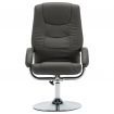 Reclining Chair with Footstool Grey Faux Leather