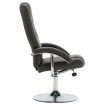 Reclining Chair with Footstool Grey Faux Leather