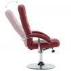 Reclining Chair with Footstool Wine Red Faux Leather