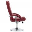 Reclining Chair with Footstool Wine Red Faux Leather