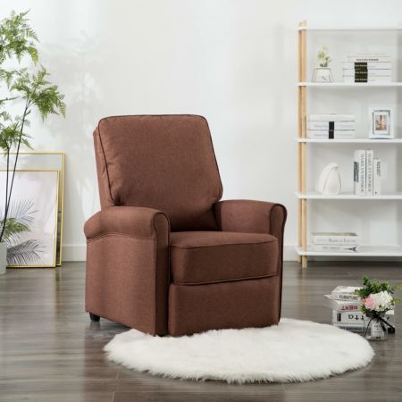 Tv Recliner Chair Brown Fabric Crazy Sales