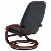 Reclining Chair with Footstool Black Faux Leather