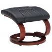 Reclining Chair with Footstool Black Faux Leather