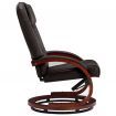 Reclining Chair with Footstool Brown Faux Leather