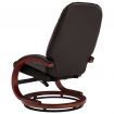 Reclining Chair with Footstool Brown Faux Leather