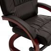 Reclining Chair with Footstool Brown Faux Leather