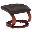 Reclining Chair with Footstool Brown Faux Leather