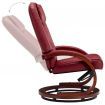 Reclining Chair with Footstool Wine Red Faux Leather