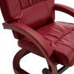 Reclining Chair with Footstool Wine Red Faux Leather