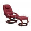 Reclining Chair with Footstool Wine Red Faux Leather