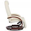 TV Recliner Cream White Faux Leather