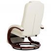 TV Recliner Cream White Faux Leather