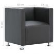 Cube Armchair Grey Faux Leather