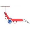Folding Sun Lounger with Canopy and Wheels Steel Red