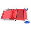 Folding Sun Lounger with Canopy and Wheels Steel Red