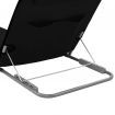 Folding Beach Mats 2 pcs Steel and Fabric Black