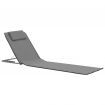 Folding Beach Mats 2 pcs Steel and Fabric Grey