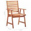 Outdoor Dining Chairs 3 pcs Solid Acacia Wood