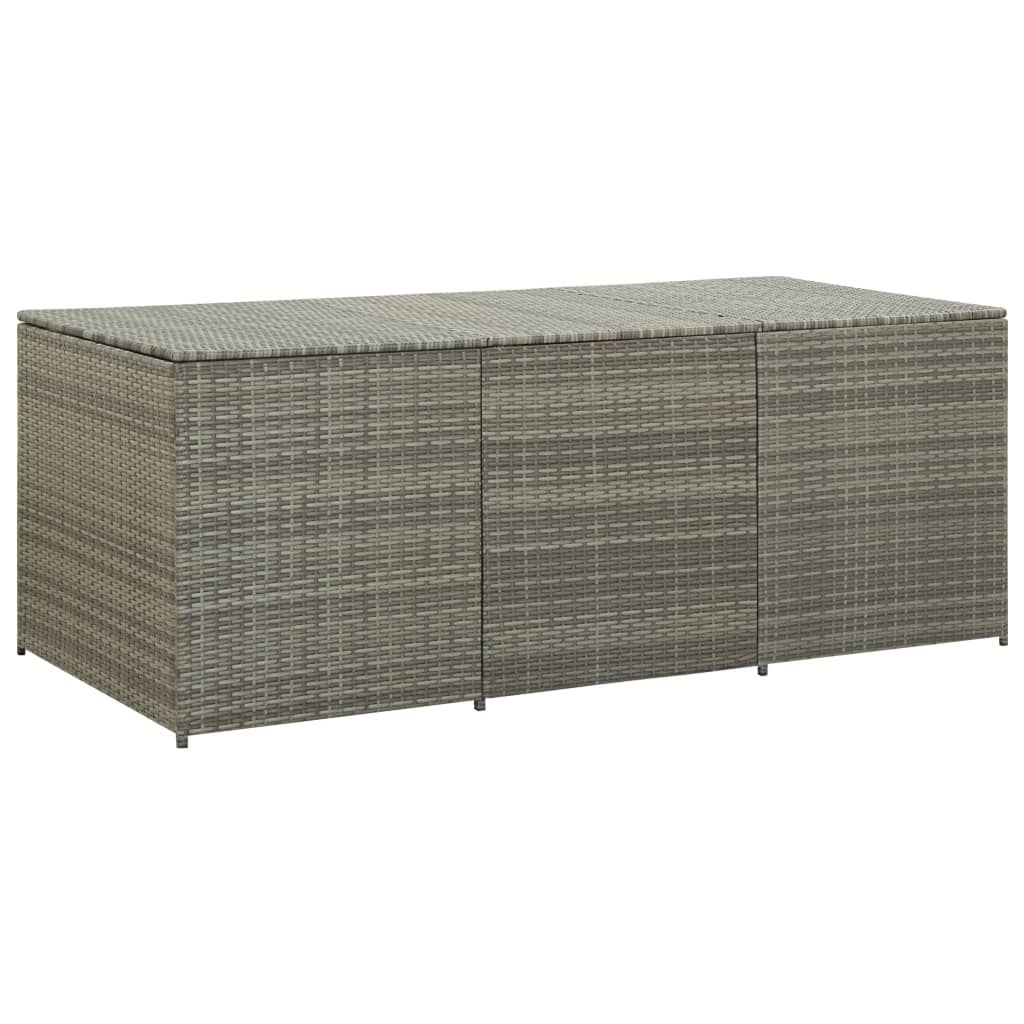 Garden Storage Box Poly Rattan 180x90x75 cm Grey