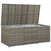 Garden Storage Box Poly Rattan 180x90x75 cm Grey