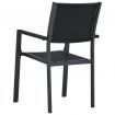 Garden Chairs 4 pcs Black Plastic Rattan Look