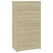 Sideboard with 7 Drawers Sonoma Oak 50x34x96 cm Chipboard