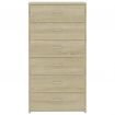 Sideboard with 7 Drawers Sonoma Oak 50x34x96 cm Chipboard