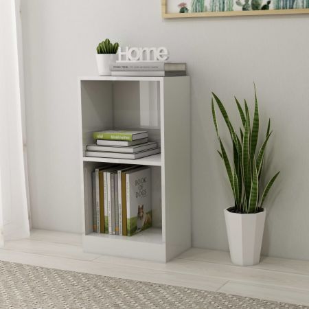 Bookshelf High Gloss White 40x24x75 Cm Chipboard Crazy Sales